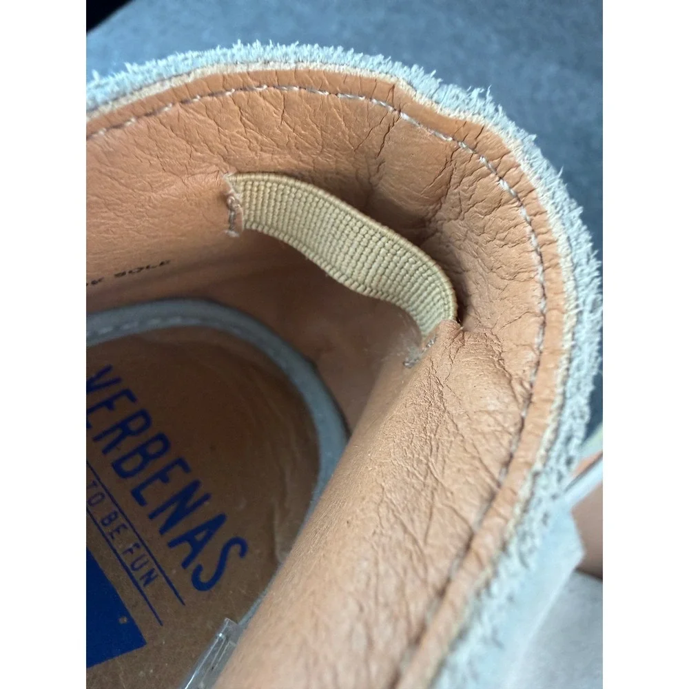 Verbenas Cruz Suede Espadrille Flats EU39|8-8.5 Taupe Peep Toe Made in Spain